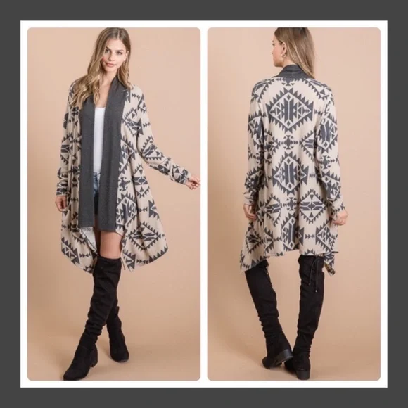 ❗️NEW❗️Aztec Open Cardigan - Picture 1 of 8